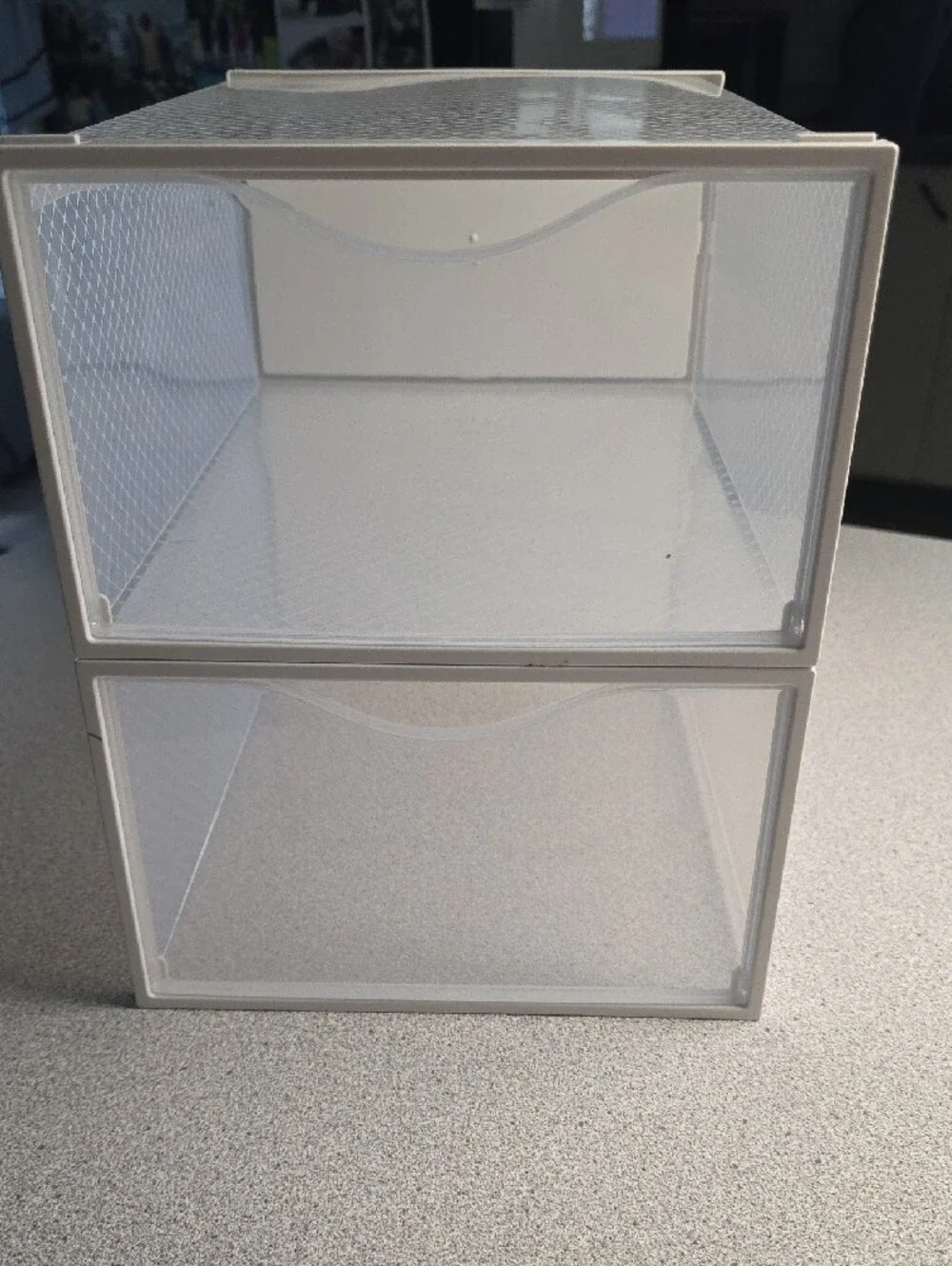 Clear White Stackable Storage Drawers - Home Organization